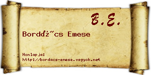 Bordács Emese névjegykártya