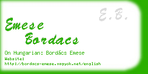 emese bordacs business card